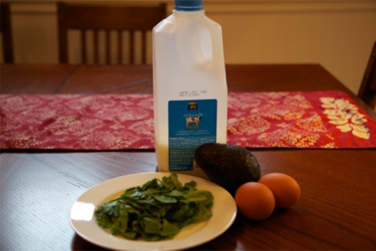 Ingredients for Egg Whites with Spinach and Avocado