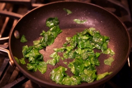 Step 1: Sautee spinach